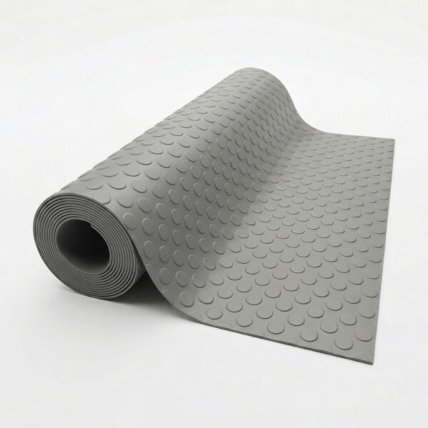 Pavimento PVC CÍRCULO gris con relieve circular 2,5 mm LESTARE