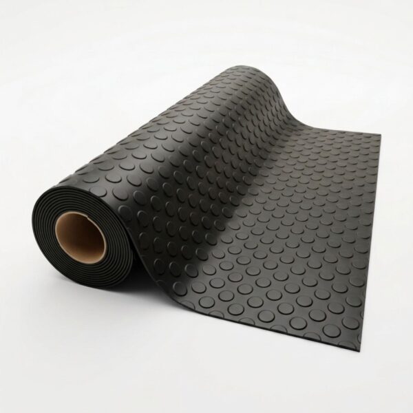 Pavimento PVC Círculo negro con relieve antideslizante Lestare